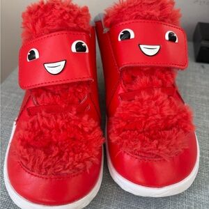 Nike Red Kids Sneakers with Smiley Design